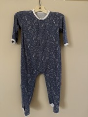Magnetic Me Blue Space Footed Romper Modal Spandex Size 6-9 Mo