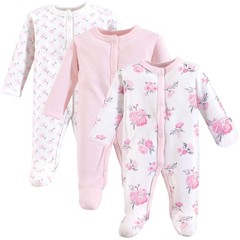 Unisex Baby Cotton Sleep and Play Basic Pink Floral, Preemie