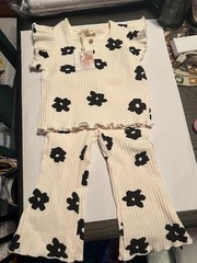 jessica simpson 2year Old Outfit Flowers Bell Bottom Boho Hippie