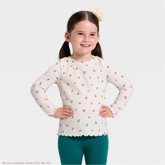 Toddler Girls’ Long Sleeve Ribbed T-Shirt – Cat & Jack Cream 3T *SEE DEAL!!!*