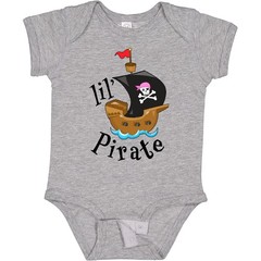 Inktastic Lil’ Pirate Pirate Ship, Pink Bandana Baby Bodysuit Children Future