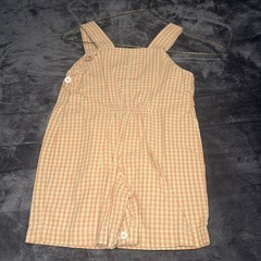 Strasburg 24 Month Romper Plaid Goldfish Green Orange