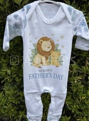 Personalised Baby Sleepsuits Fathers Day and Birth Announcement Newborn Gift