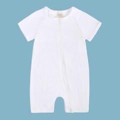 Unisex Baby Romper Bodysuit Cotton Long Short Sleeve Mittens Footed Double Zip