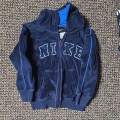 Nike Toddler Velour Full Zip Jacket Hoodie Blue 3T Logo Fall/Winter