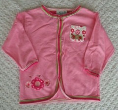 Snugtime 12 12-18 months Girls cotton cardigan top EUC spring summer fall pink