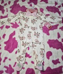 3/6 Months Baby Girl Strawberry Shortcake Footie Sleeper & Headband Set – New