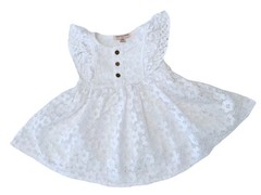 Nanette Lepore Baby Girl White Eyelet Lace Dress Fit & Flare Size 24M