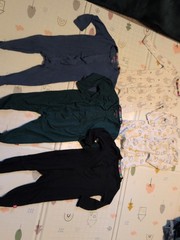 Magnetic Me Lot Size 9-12 Months Footie Pajamas Emerald Black Blue Bear Goose