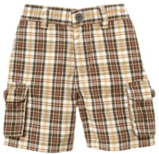 Gymboree RODEO COWBOY yellow brown green plaid shorts size 3-6 months NWT