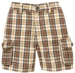 Gymboree RODEO COWBOY yellow brown green plaid shorts size 3-6 months NWT
