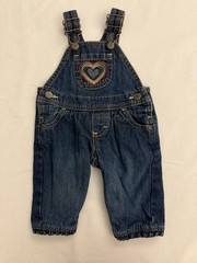 Girl Clothes Oshkosh 3 Month Rainbow Colored Heart Vestbak Jean Overalls
