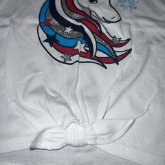 Way to Celebrate July 4th Unicorn Firecracker Front Tie Shirt T-Shirt Size 4T