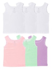 Wonder Nation Toddler Girl’s 6 Pack Tanks Size 2T/3T, 4T/5T NEW