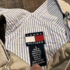 Vintage Tommy Hilfiger Overall Khaki Dress With Pockets Size 4T Y2K