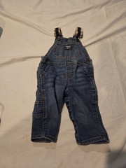 OshKosh B’gosh Vestbak 9M Flannel Lined Carpenter Denim Bib Overalls Plaid Baby