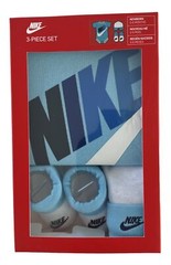 Nike Baby Apparel 3-Piece Set; Bodysuit, Booties & Hat 0-6M Blue