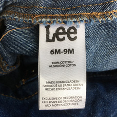 Lee Infant Baby Button Front Denim Romper 6-9 Months Medium Wash Blue