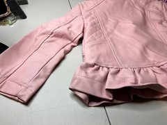 Urban Republic Jacket Toddler 3T Girl Pink Leather Peplum Hem Asymmetrical Zip