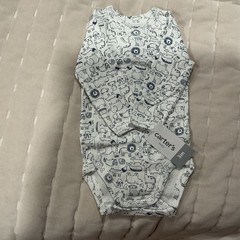 Carters 3 Month Long Sleeve Bodysuit Animal Print Snap Front Baby Boy