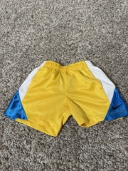 Nike Baby Boys Basketball Shorts Yellow Blue White Size 12M Athletic Mesh