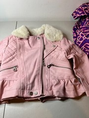 Urban Republic Jacket Toddler 3T Girl Pink Leather Peplum Hem Asymmetrical Zip