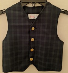 IMP Originals Button Front Vest Boys Toddler Size 3T NEW Navy Blue & Green Plaid