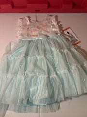 Jona Michelle Girls Dress Size 2T Blue/Pink Flower Petals