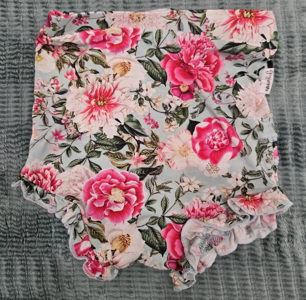 Gigi & Max Baby Girls Bloomers 24M Multicolor Pink Floral Ruffle Bamboo Viscose