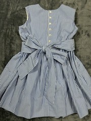 Crewcuts Dress Girls 3T Blue Stripe Sleeveless Tie Back Sundress Preppy Nautical