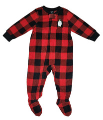 Carter’s Simple Joys Boys Long Sleeve Cozy Red Pleated Oncie Size 12M