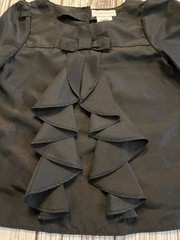 Ralph Lauren Dressy Black Formal Blouse with Bow & Ruffles Top Girl’s 9 Months