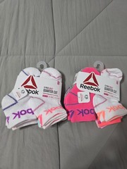 Reebok Toddler Girl Gray/White/Black Socks 12-Pack , Size 4-8 toddler size NEW
