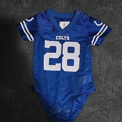 NFL Team Apparel Colts Taylor #28 One-Piece Bodysuit 18M Blue White Short Sleeve