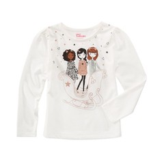 Epic Threads Best Friends Graphic T-Shirt Ivory Baby Girls Crew Neck Long Sleeve