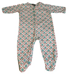 Kate Quinn Organic Cotton One Piece Outfit Size 3-6 Months Turquoise & Orange