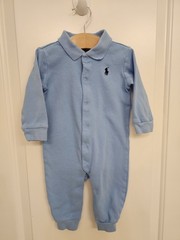 Ralph Lauren Polo Baby Infant 9m. Full Snap Front & Down Legs 100% Cotton