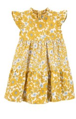 Carter’s Girls 5t Yellow Floral Fit & Flare Dress Sleeveless Linen/Cotton