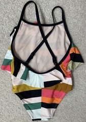 Tea Collection 2T One Piece Multicolor Ruffle Swimsuit Adjustable Straps