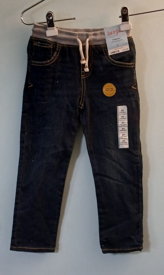 Cat & Jack 5T Toddle Straight Flexible Drawstring Easy-On Denim Jeans