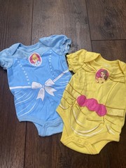 Lot of 2 girls Disney Cinderella Belle shirts size 0/3 months #11