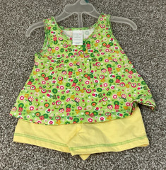 Wonter Kids 2 Pc Embroidered shorts outfit Sz 12 mo NWT NOS Y2K