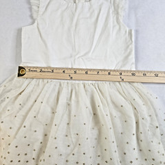 Carter’s Dress Girls Size 3T White 100% Cotton Body/Lining Polyester Mesh