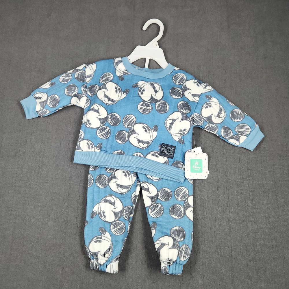 Disney Baby 2 Peice Jogger Set Mickey Mouse Size 12 Months Blue NWT
