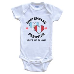 Guatemalan Peruvian What’s Not To Love Heart Flags Guatemala Peru Baby Bodysuit