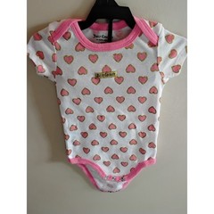 Juicy Couture Baby Girls Bodysuit Pink Gold Glitter Hearts White 6-9 Months