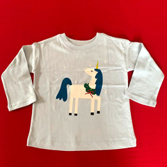 Hanna Andersson Cute Light Blue Unicorn Shirt. Size 2 Years, 85 cm
