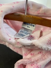 absorba Baby Footie Florial Print Pink Velour Winter Fall Spring 3 Month New