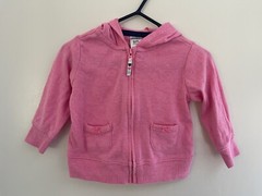 Carters Baby Girls Solid Pink Lightweight Stretch Zip-Up Long Sleeve Hoodie 6 M