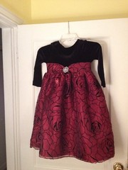 Marmellata Black And Maroon Dress Girls Size 5